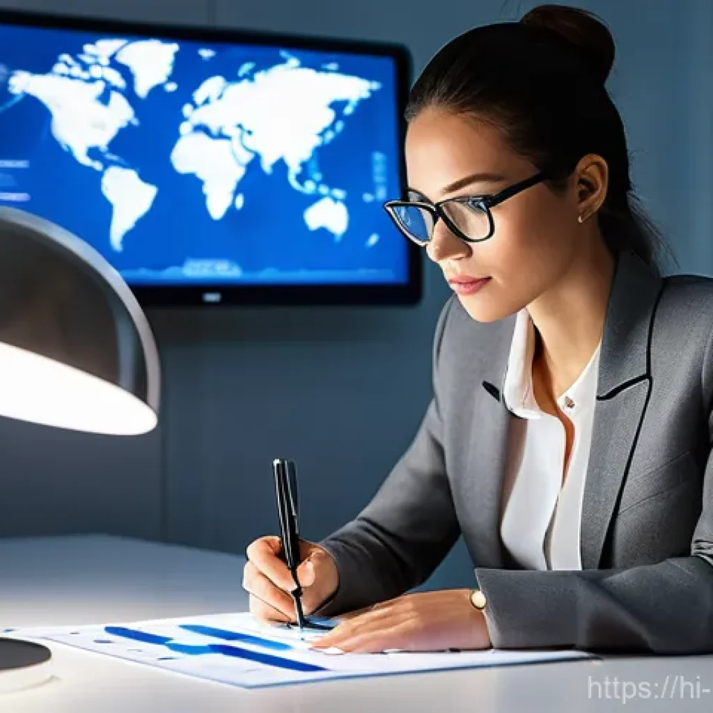 미디어 플래너의 실전 광고 제안서 작성 - **Prompt: The Analytical Media Strategist.**
    A focused female media planner, appearing to be in ...