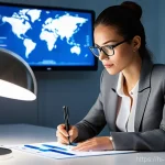 Home 20 미디어 플래너의 실전 광고 제안서 작성 - **Prompt: The Analytical Media Strategist.**
A focused female media planner, appearing to be in ...